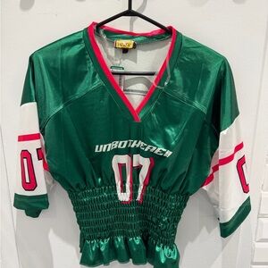 New Smock-waist soccer Green and Red Highlight Jersey